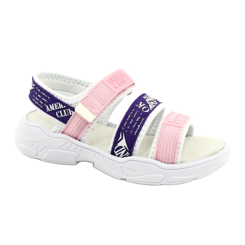 American Club Sandalias Deportivas Plantilla Piel RL29/21 Rosa y violeta rosado