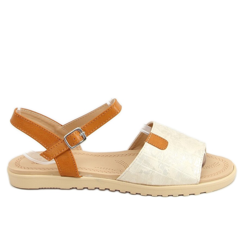 Sandalias doradas de mujer PT-2R26 Gold marrón dorado