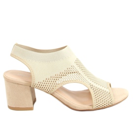 Sandalia calcetín tacones beige 8044 Beige Sandalia calcetín tacones beige 8044 Beige
