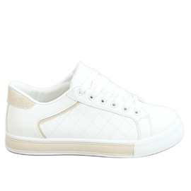 Zapatillas de mujer blancas y beige A88-86 Beige blanco