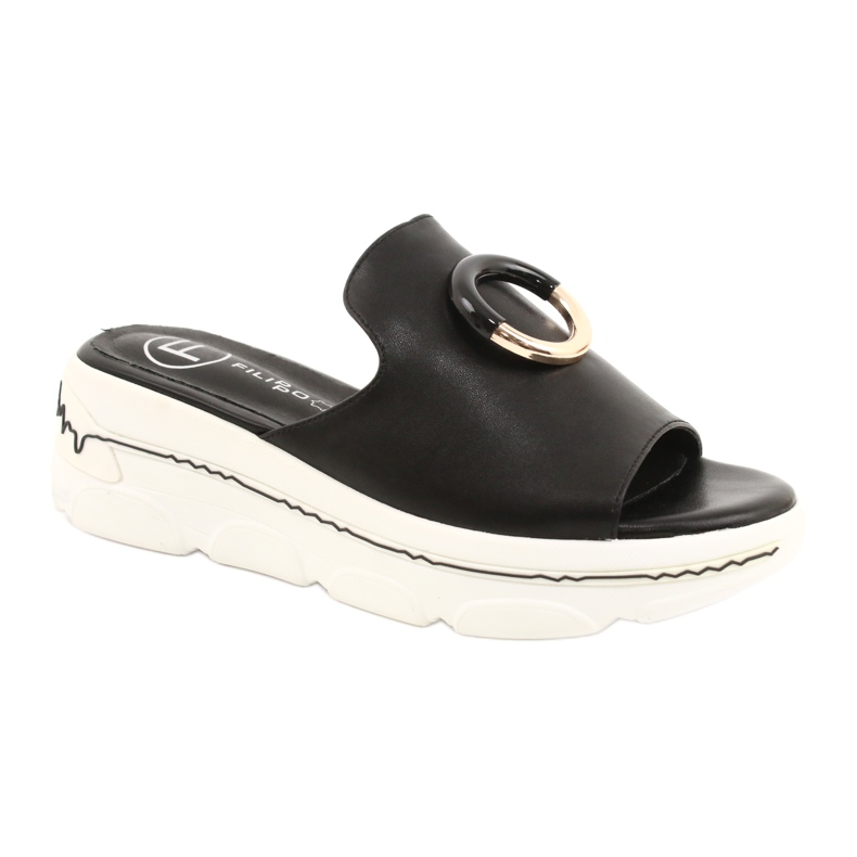Filippo Zapatillas cómodas en la plataforma FILI PPO DK2318 / 21 BK negro dorado Filippo Zapatillas cómodas en la plataforma FILI PPO DK2318 / 21 BK negro dorado