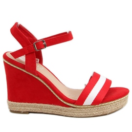 Sandalias de cuña rojas LL6320 Rojo