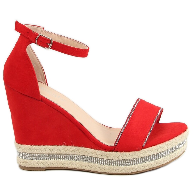 Sandalias de cuña rojas LL6351 Rojo