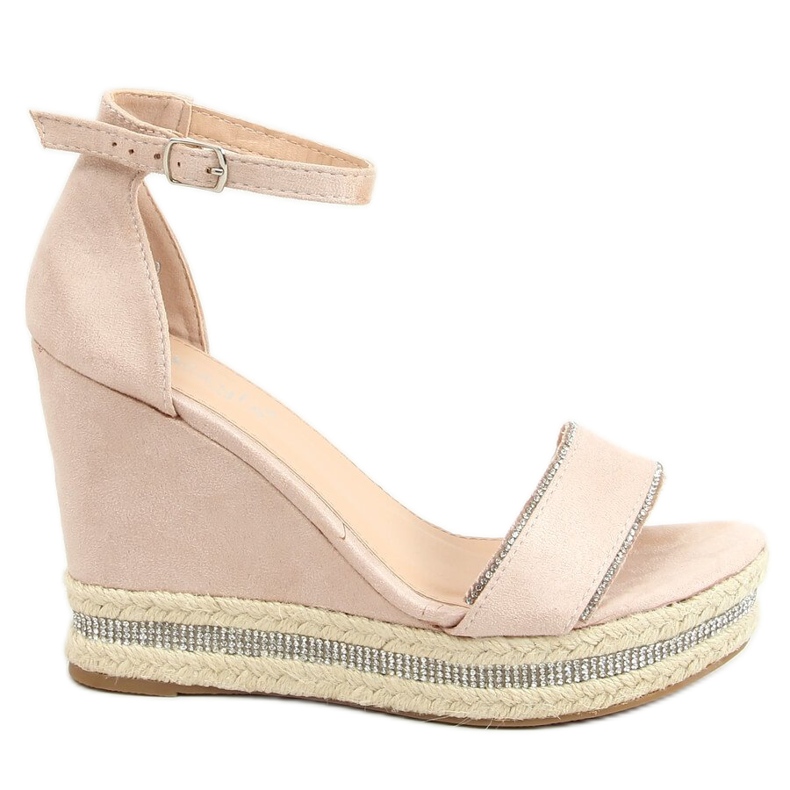 Sandalias con cuña beige LL6351 Nude