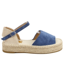 Alpargatas azules con puntera abierta A663-ESP-1 Jeans beige