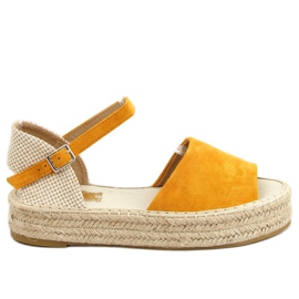 Alpargatas punta abierta miel A663-ESP-1 Amarillo beige