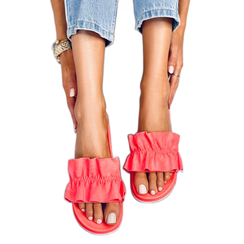 Zapatillas de mujer con volante coral 38862 Watermelon Red multicolor naranja