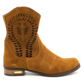 Olivier Botas rojas Cassie caladas para mujer marrón