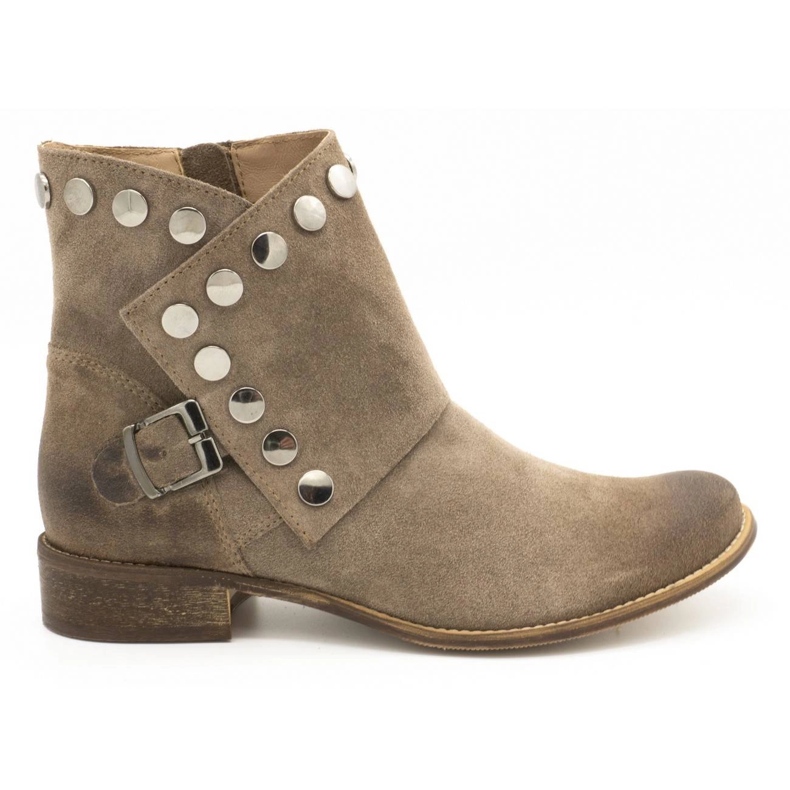 Exousite Bota mujer piel tachuelas 1198 gris