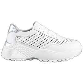 Goodin Zapatillas de cuero de moda blanco