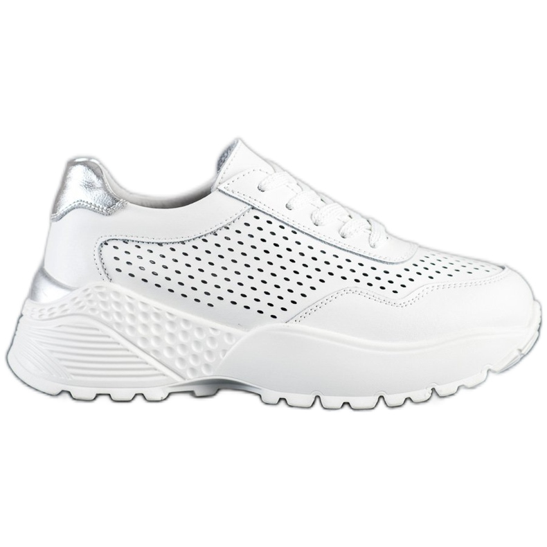 Goodin Zapatillas de cuero de moda blanco