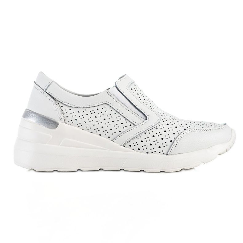 Goodin Zapatillas slip-on de cuero blancas blanco