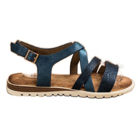Evento Sandalias azules con cuero ecológico Evento Sandalias azules con cuero ecológico