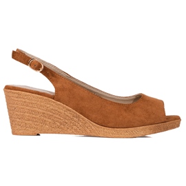 Goodin Sandalias de cuña casual marrón