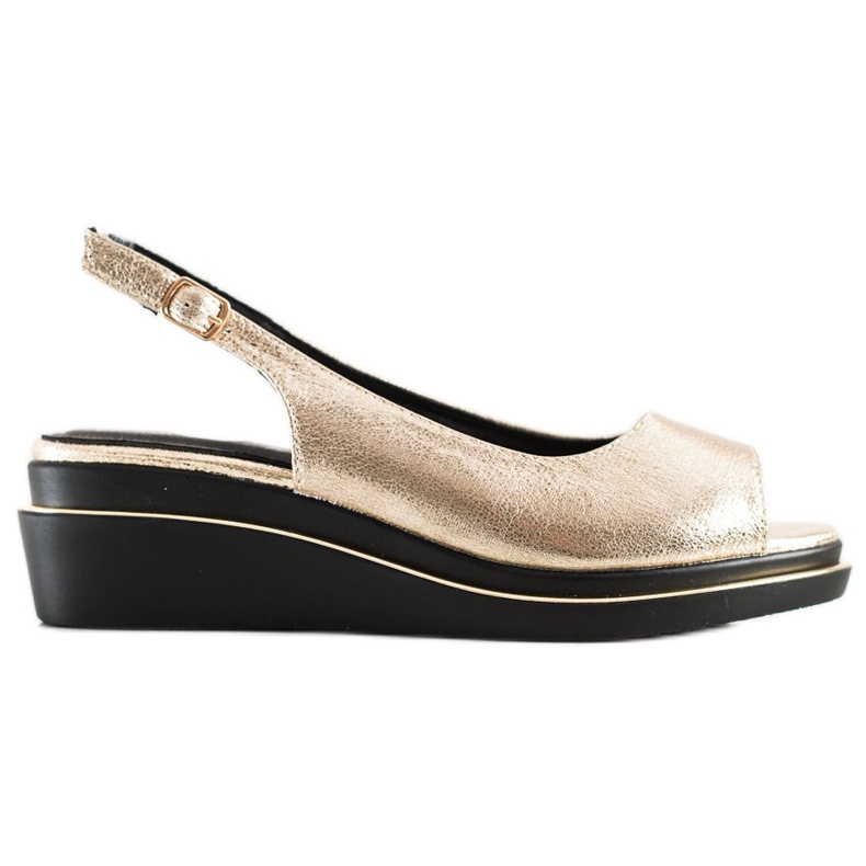 Goodin Sandalias doradas brillantes dorado