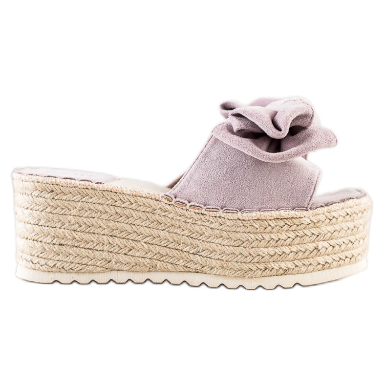 SHELOVET Zapatillas en la plataforma con lazo violeta