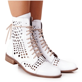 Bota piel calada Nicole 2627 Blanco