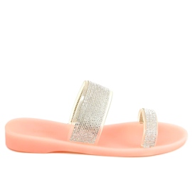 Pink BG51 Pantuflas de silicona rosa rosado plata Pink BG51 Pantuflas de silicona rosa rosado plata