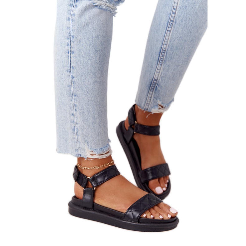 PS1 Sandalias negras de vuelta con plataforma acolchada negro
