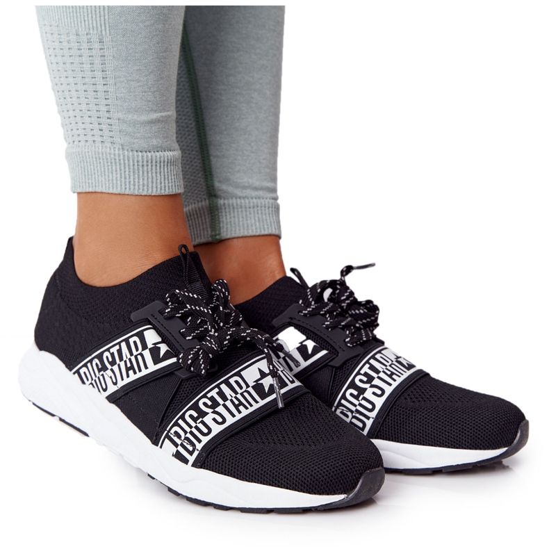 Zapatos deportivos de mujer Memory Foam Big Star HH274359 Negro blanco Zapatos deportivos de mujer Memory Foam Big Star HH274359 Negro blanco