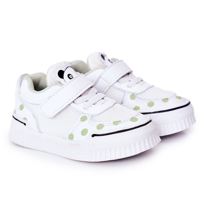 Apawwa Zapatillas Deportivas Infantiles Con Panda Blanco y Verde Chico Apawwa Zapatillas Deportivas Infantiles Con Panda Blanco y Verde Chico