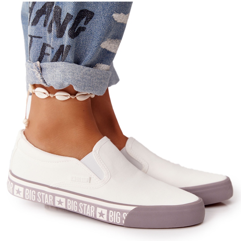 Zapatillas de mujer Slip-on Big Star HH274007 Blanco