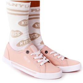 Zapatillas de mujer Big Star HH274060 Pink blanco rosa