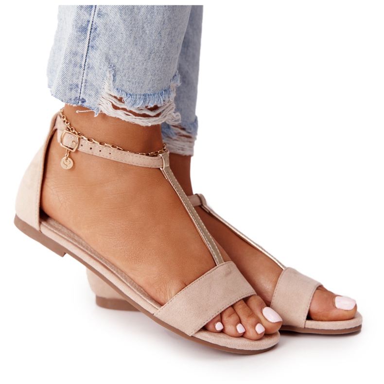 S.Barski Sandalias Elegantes de Ante S. Bararski 541-7 Beige