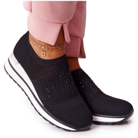 Zapatillas de deporte caladas sin cordones con cuña Black Sophia blanco negro