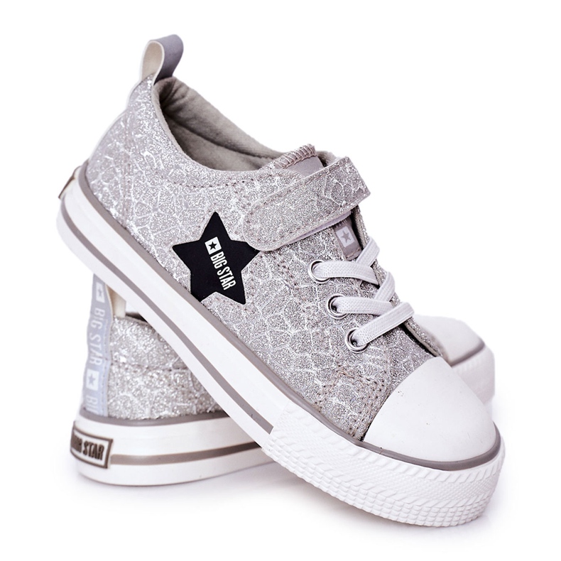 Zapatillas Infantiles Con Velcro Big Star HH374025 Plata
