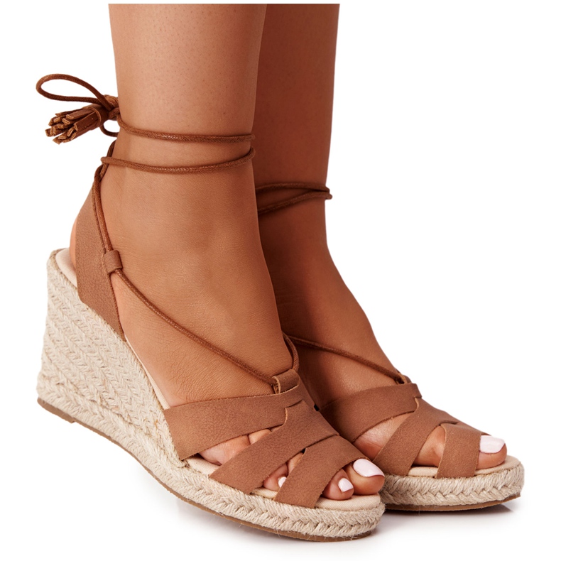 Sandalias Atadas Con Cuña Big Star AA274591 Marrón