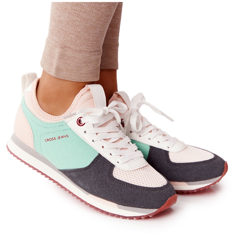 Zapatos Deportivos Memory Foam Cross Jeans HH2R4049C Verde-Rosa rosado