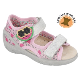 Sandalia infantil preventiva befado 065X152 rosado plata