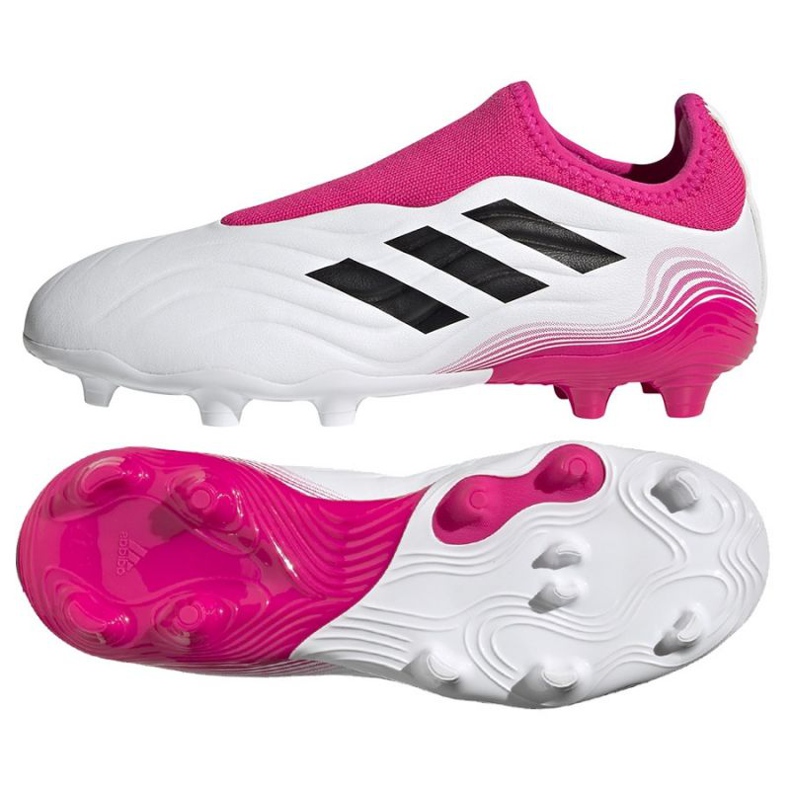Botas de fútbol adidas Copa Sense.3 Fg Ll Jr FX1983 azul marino, blanco, rosa blanco