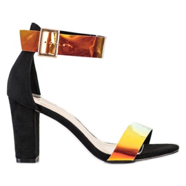 Goodin Sandalias En Una Barra Con Efecto Holo negro