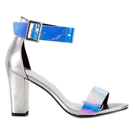 Goodin Sandalias En Una Barra Con Efecto Holo plata