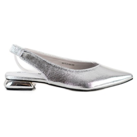 Goodin Zapatos de tacón plateados sin cordones plata
