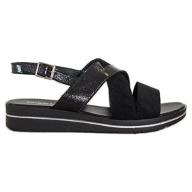 Sandalias de moda con hebilla Sergio Leone negro Sandalias de moda con hebilla Sergio Leone negro