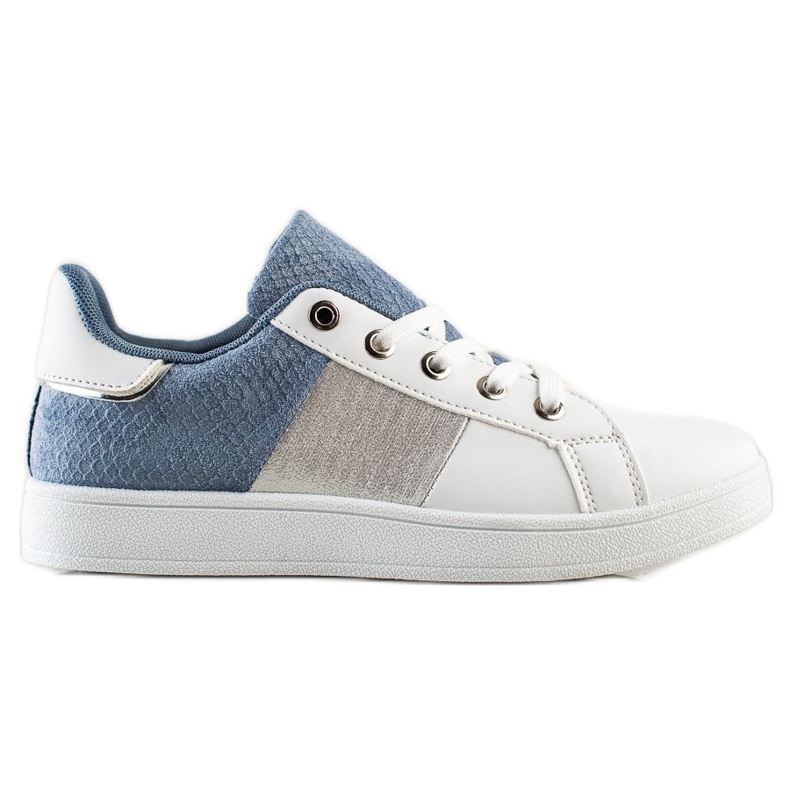 SHELOVET Zapatillas de deporte con cordones de moda blanco azul multicolor SHELOVET Zapatillas de deporte con cordones de moda blanco azul multicolor