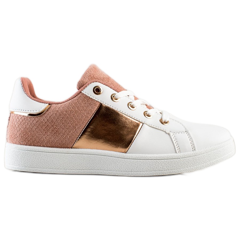 SHELOVET Zapatillas de deporte con cordones de moda blanco rosa multicolor