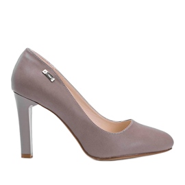 Zapatos beige con tacón Taffy marrón