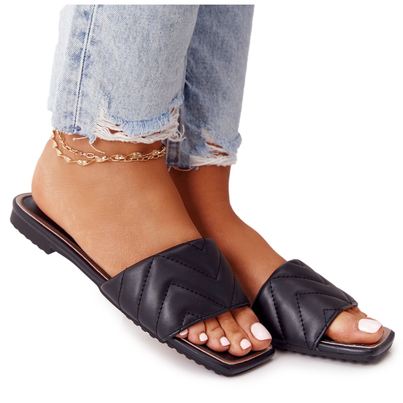 Zapatillas de piel con acolchado S.Barski 331-42 Negro