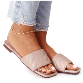 S.Barski Pantuflas de Piel con Acolchado S. Barski 331-42 Cappuccino beige