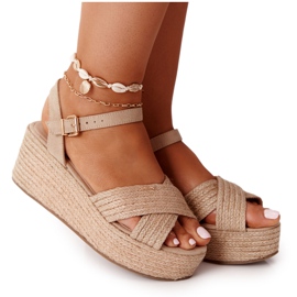 Sandalias Cuña Trenzada Big Star FF274761 Beige