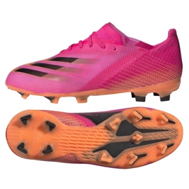 Botas de fútbol Adidas X Ghosted.1 Fg Jr FW6956 rosa, naranja rosado