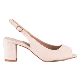 Goodin Sandalias de gamuza en una barra beige