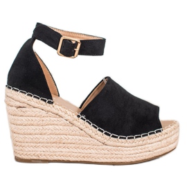 SHELOVET Sandalias de cuña negras negro