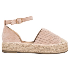 SHELOVET Alpargatas con hebilla beige