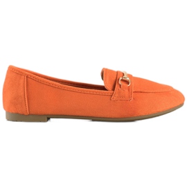 Anesia Paris Mocasines de ante elegante naranja