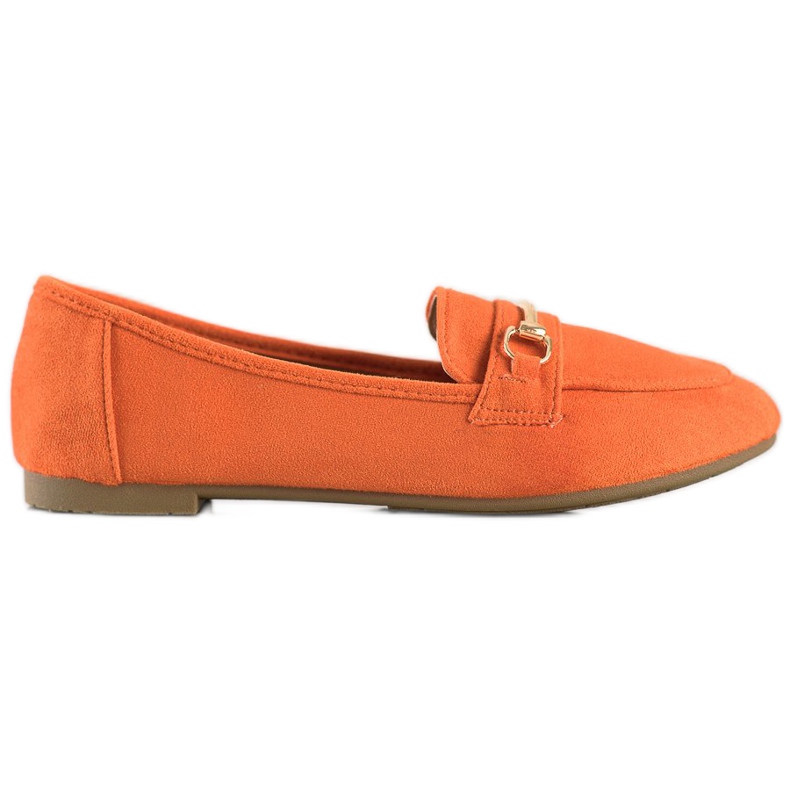 Anesia Paris Mocasines de ante elegante naranja